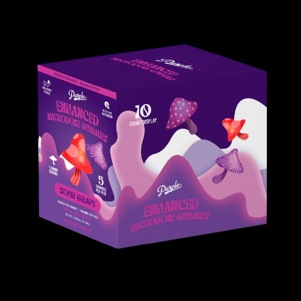 Buy Purple Mushroom Enhanced Microdose Gummies Sour Grape