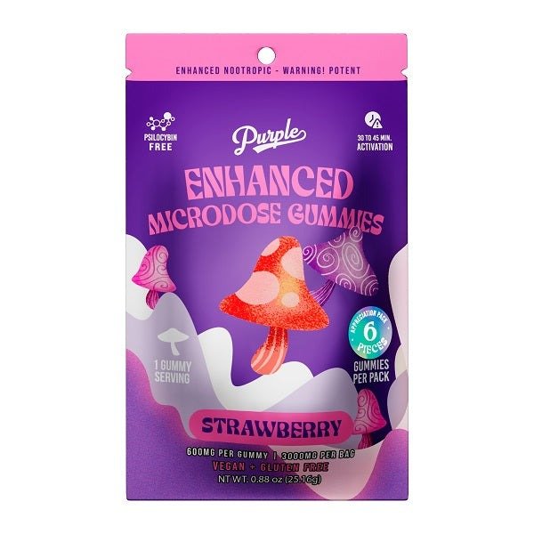 Buy Purple Mushroom Enhanced Microdose Gummies Strawberry